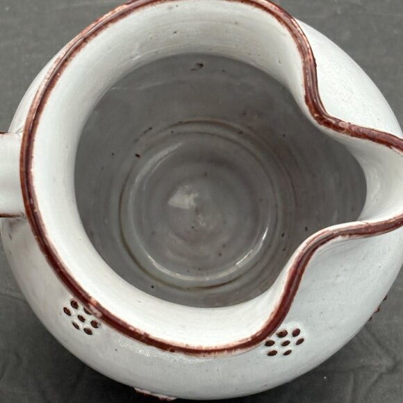 Handcrafted Ceramic Jug‎ Pitcher Raised Brown Accents Pottery Farmhouse Rustic - Picture 10 of 13
